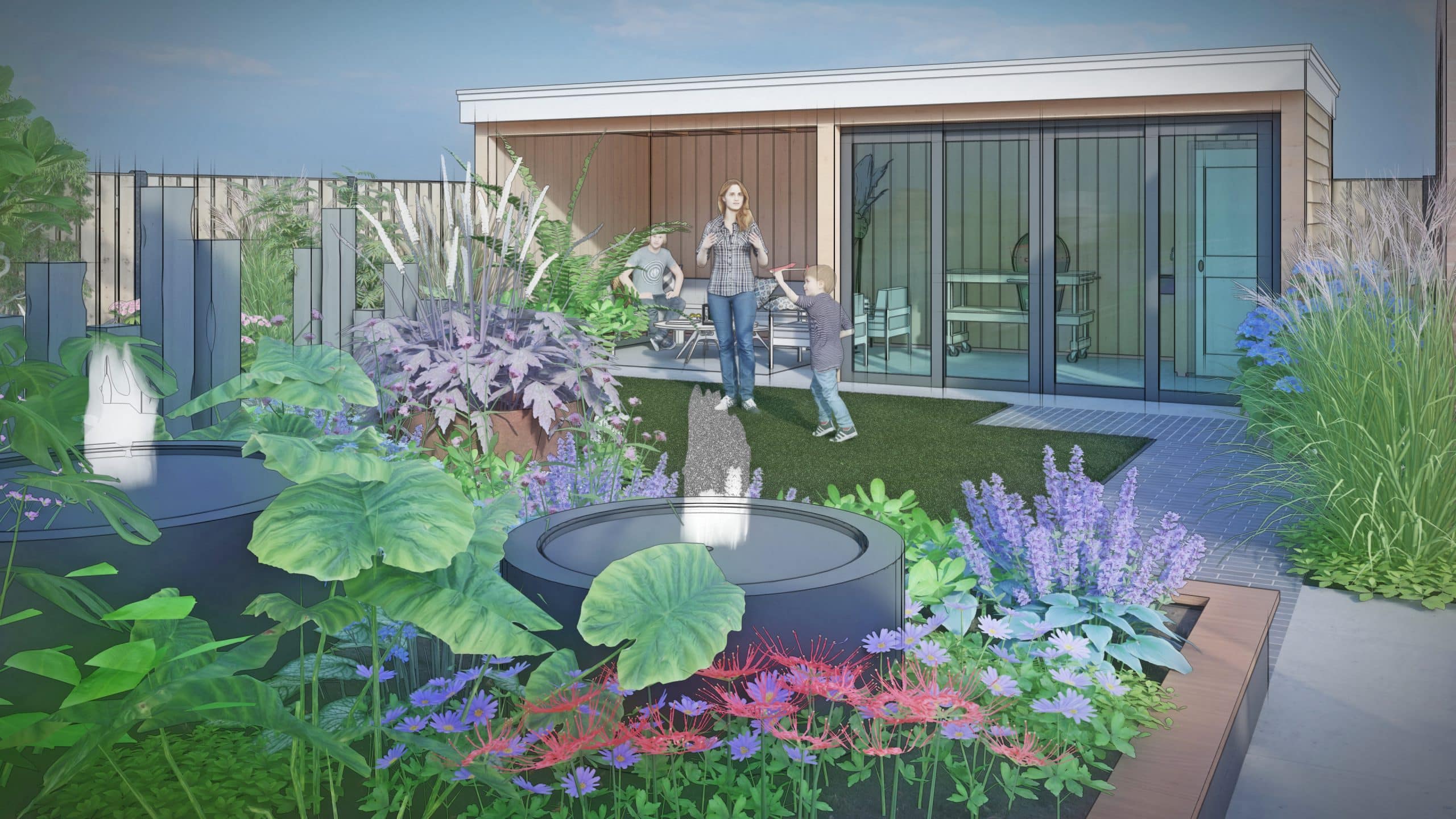luxe 3D tuinontwerp en aanleg Galder